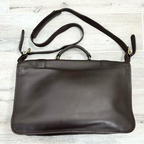 Coach Essex Vintage Brown Genuine Leather Briefcase Computer Bag - Picture 2 of 15